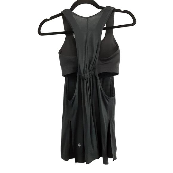 Lululemon Stash It Tank Top Black Racerback Womens 6 Ribbed Layered Sports Bra - Picture 4 of 12